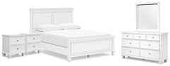 Best Deals Furniture - Ashley Furniture - Fortman Queen Panel Bed, Dresser, Mirror and 2 Nightstands - Queen Panel Bed, Dresser, Mirror and 2 Nightstands - B680B16