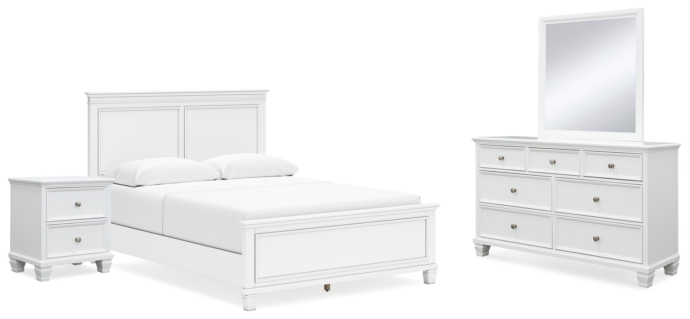 Best Deals Furniture - Ashley Furniture - Fortman Queen Panel Bed, Dresser, Mirror and Nightstand - Queen Panel Bed, Dresser, Mirror and Nightstand - B680B12