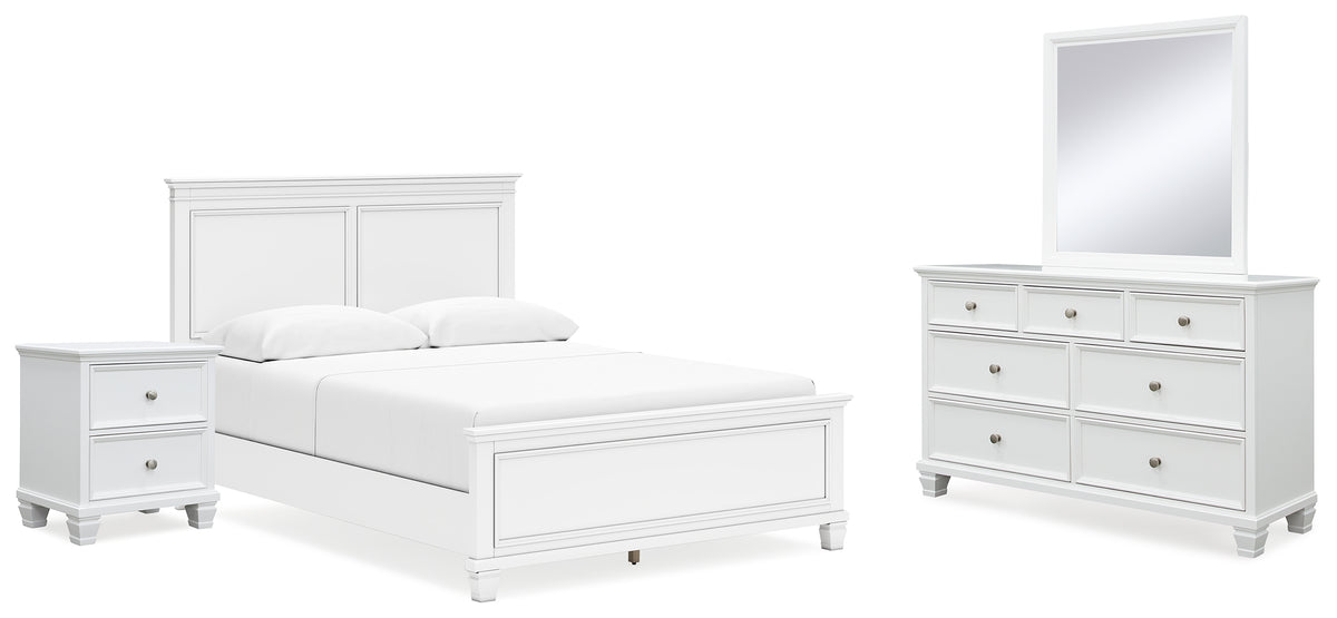 Best Deals Furniture - Ashley Furniture - Fortman Queen Panel Bed, Dresser, Mirror and Nightstand - Queen Panel Bed, Dresser, Mirror and Nightstand - B680B12