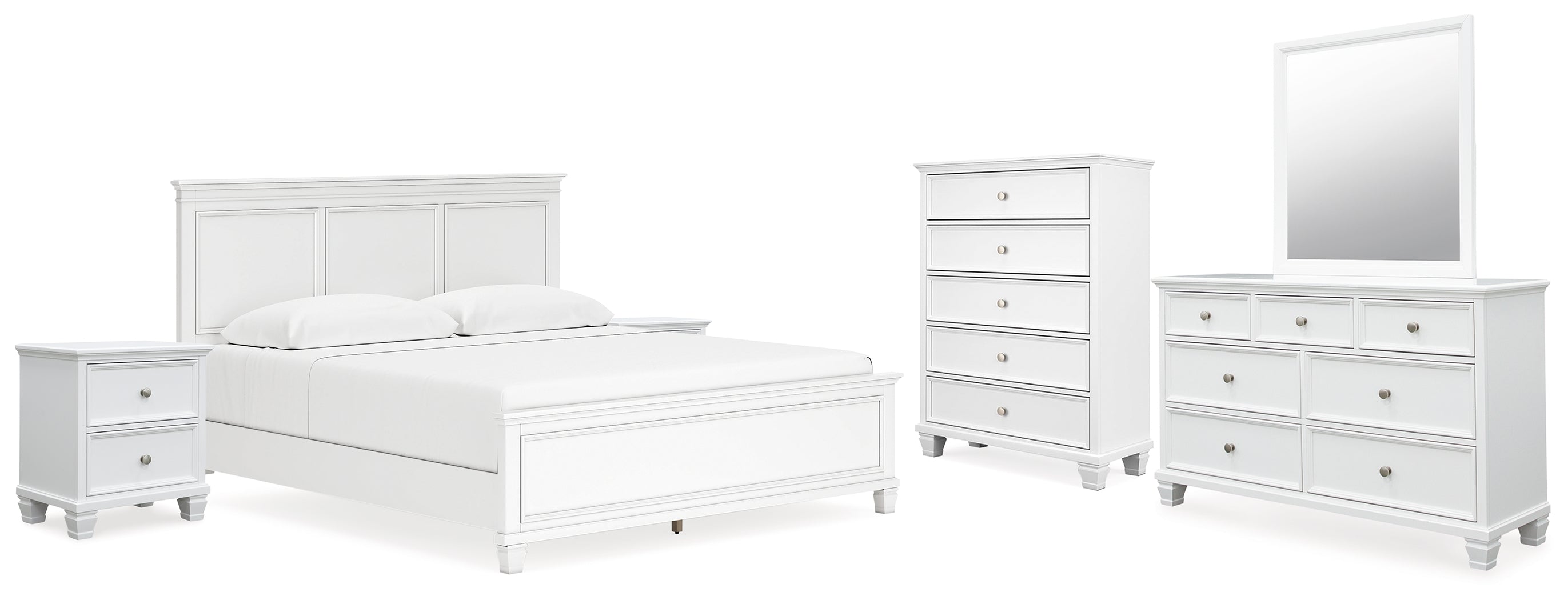 Best Deals Furniture - Ashley Furniture - Fortman King Panel Bed, Dresser, Mirror, Chest and 2 Nightstands - King Panel Bed, Dresser, Mirror, Chest and 2 Nightstands - B680B19