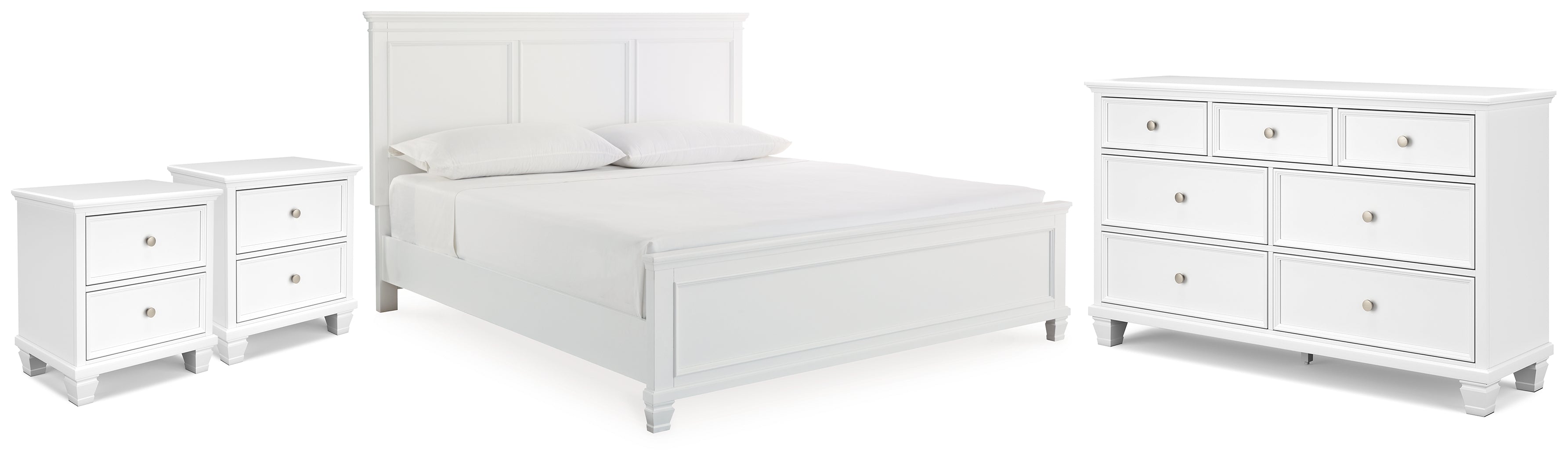 Best Deals Furniture - Ashley Furniture - Fortman King Panel Bed, Dresser and 2 Nightstands - King Panel Bed, Dresser and 2 Nightstands - B680B15