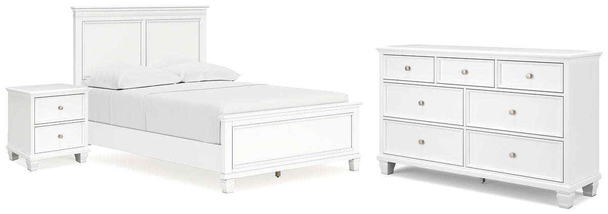 Best Deals Furniture - Ashley Furniture - Fortman Full Panel Bed, Dresser and Nightstand - Full Panel Bed, Dresser and Nightstand - B680B28