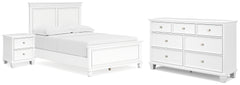 Best Deals Furniture - Ashley Furniture - Fortman Full Panel Bed, Dresser and Nightstand - Full Panel Bed, Dresser and Nightstand - B680B28