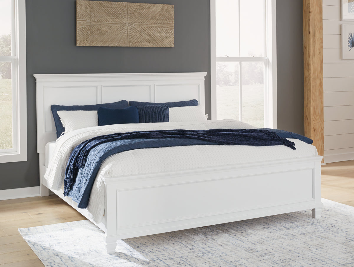 Best Deals Furniture - Ashley Furniture - Fortman King Panel Bed - King Panel Bed / White - B680B4