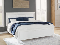 Best Deals Furniture - Ashley Furniture - Fortman California King Panel Bed - California King Panel Bed / White - B680B5