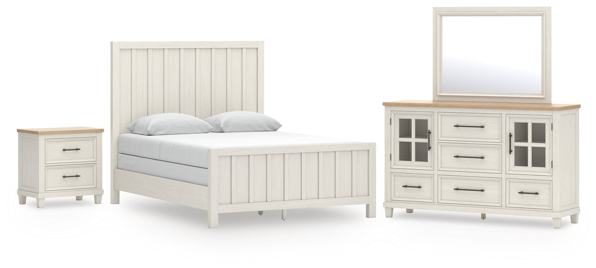 Best Deals Furniture - Ashley Furniture - Shaybrock Queen Panel Bed, Dresser, Mirror and Nightstand - Queen Panel Bed, Dresser, Mirror and Nightstand - B683B9