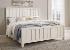 Best Deals Furniture - Ashley Furniture - Shaybrock King Panel Bed - King Panel Bed / Antique White - B683B6