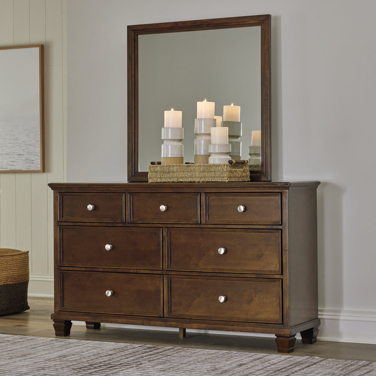 Best Deals Furniture - Ashley Furniture - Danabrin Dresser and Mirror - Dresser and Mirror - B685B1