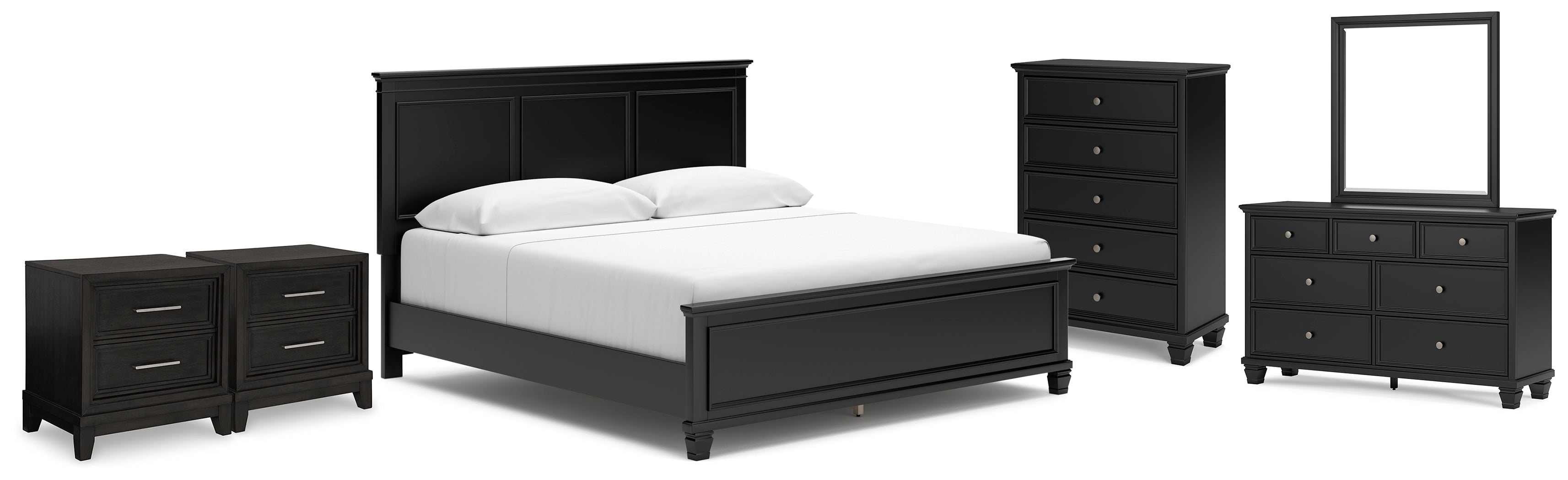 Best Deals Furniture - Ashley Furniture - Lanolee King Panel Bed, Dresser, Mirror, Chest and 2 Nightstands - King Panel Bed, Dresser, Mirror, Chest and 2 Nightstands - B687B28