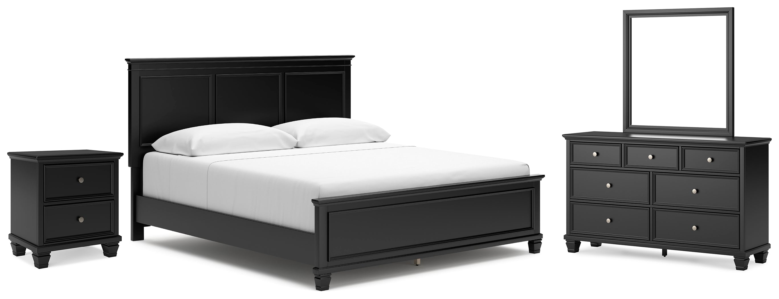 Best Deals Furniture - Ashley Furniture - Lanolee King Panel Bed, Dresser, Mirror and Nightstand - King Panel Bed, Dresser, Mirror and Nightstand - B687B31