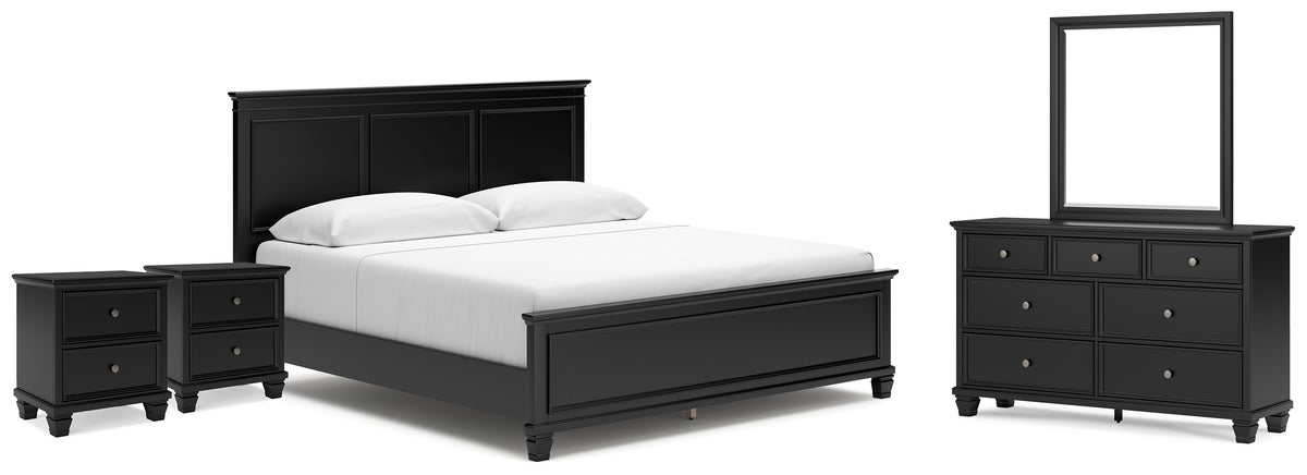 Best Deals Furniture - Ashley Furniture - Lanolee King Panel Bed, Dresser, Mirror and 2 Nightstands - King Panel Bed, Dresser, Mirror and 2 Nightstands - B687B29