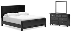 Best Deals Furniture - Ashley Furniture - Lanolee King Panel Bed, Dresser and Mirror - King Panel Bed, Dresser and Mirror - B687B13