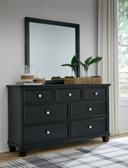 Best Deals Furniture - Ashley Furniture - Lanolee Dresser and Mirror - Dresser and Mirror / Black - B687B1