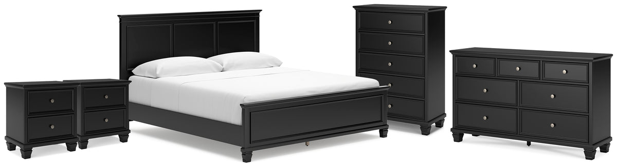 Best Deals Furniture - Ashley Furniture - Lanolee California King Panel Bed, Dresser, Chest and 2 Nightstands - California King Panel Bed, Dresser, Chest and 2 Nightstands - B687B32
