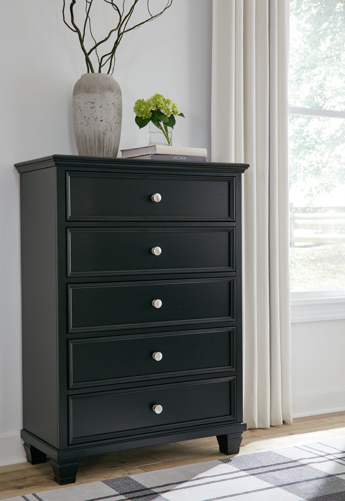 Best Deals Furniture - Ashley Furniture - Lanolee Chest of Drawers - Five Drawer Chest / Black - B687-46