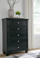 Best Deals Furniture - Ashley Furniture - Lanolee Chest of Drawers - Five Drawer Chest / Black - B687-46