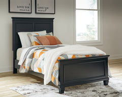Best Deals Furniture - Ashley Furniture - Lanolee Twin Panel Bed - Twin Panel Bed / Black - B687B2