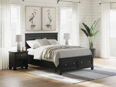 Best Deals Furniture - Ashley Furniture - Lanolee Queen Panel Storage Bed - Queen Panel Storage Bed / Black - B687B17