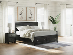 Best Deals Furniture - Ashley Furniture - Lanolee King Panel Storage Bed - King Panel Storage Bed / Black - B687B19