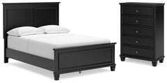 Best Deals Furniture - Ashley Furniture - Lanolee Full Panel Bed and Chest - Full Panel Bed and Chest / Black - B687B12