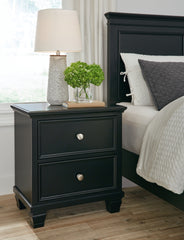 Best Deals Furniture - Ashley Furniture - Lanolee Nightstand - Two Drawer Night Stand / Black - B687-92