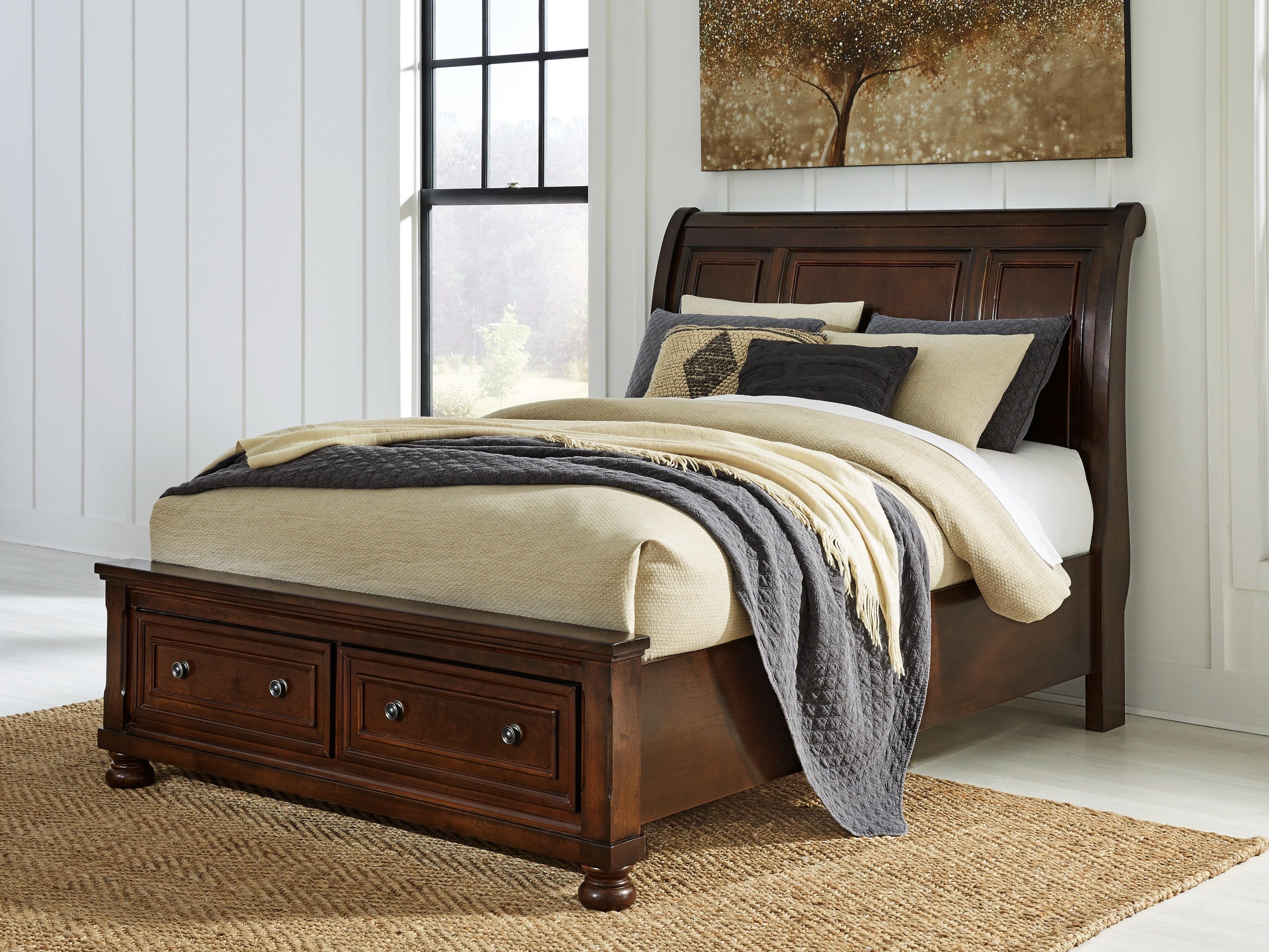 Best Deals Furniture - Ashley Furniture - Porter Queen Sleigh Storage Bed - Queen Sleigh Storage Bed - B697B43