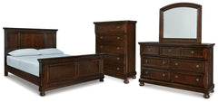 Best Deals Furniture - Ashley Furniture - Porter California King Panel Bed, Dresser, Mirror and Chest - California King Panel Bed, Dresser, Mirror and Chest - B697B40