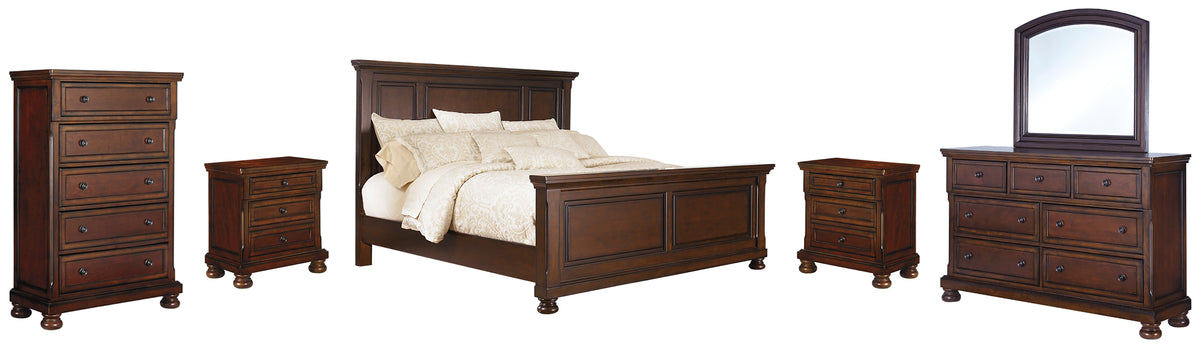 Best Deals Furniture - Ashley Furniture - Porter Queen Panel Bed, Dresser, Mirror, Chest and 2 Nightstands - Queen Panel Bed, Dresser, Mirror, Chest and 2 Nightstands - B697B38