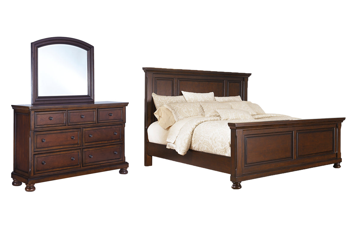 Best Deals Furniture - Ashley Furniture - Porter California King Panel Bed, Dresser and Mirror - California King Panel Bed, Dresser and Mirror - B697B35