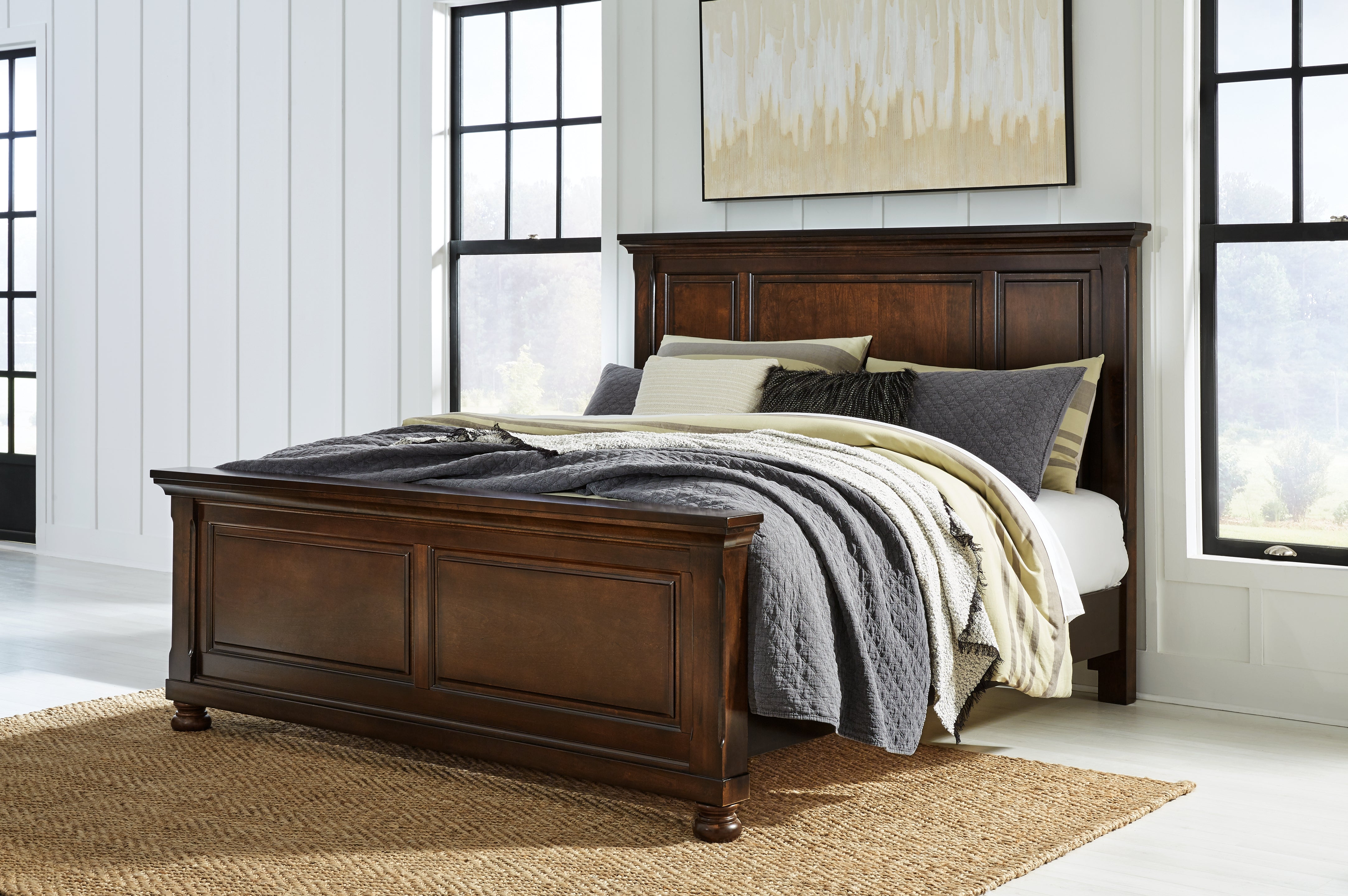 Best Deals Furniture - Ashley Furniture - Porter King Panel Bed - King Panel Bed / Rustic Brown - B697B11