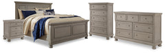 Best Deals Furniture - Ashley Furniture - Lettner California King Panel Bed, Dresser, Chest and 2 Nightstands - California King Panel Bed, Dresser, Chest and 2 Nightstands - B733B47