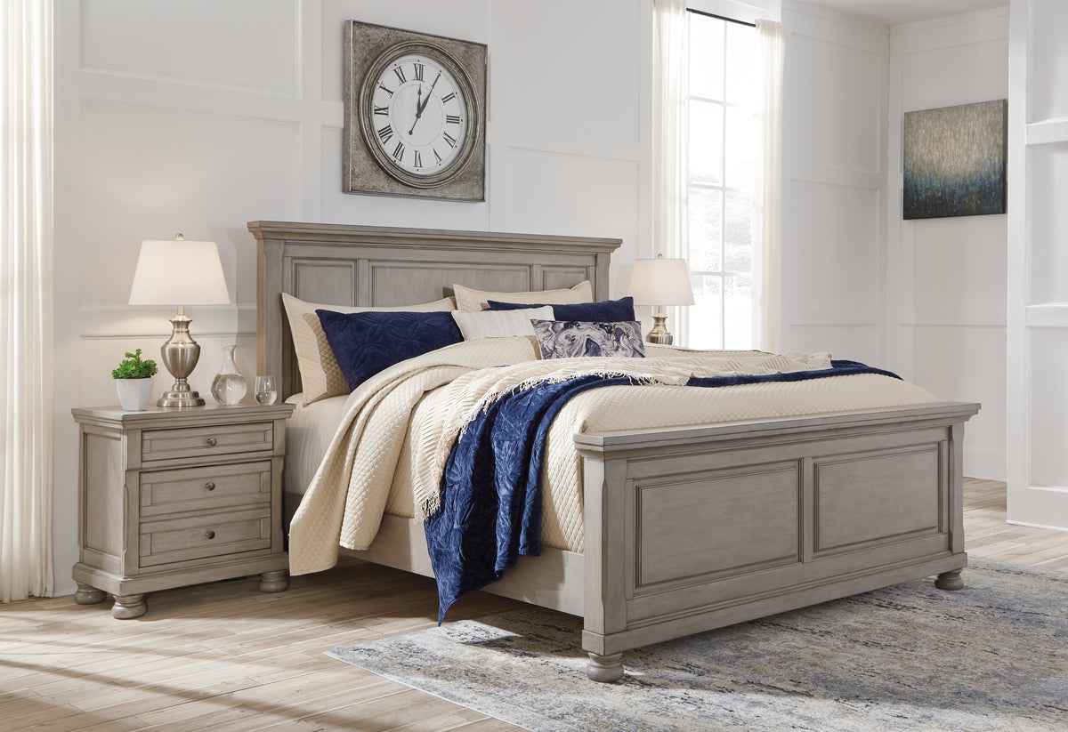 Best Deals Furniture - Ashley Furniture - Lettner King Panel Bed - King Panel Bed / Light Gray - B733B6