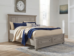 Best Deals Furniture - Ashley Furniture - Lettner King Panel Storage Bed - King Panel Storage Bed / Light Gray - B733B33