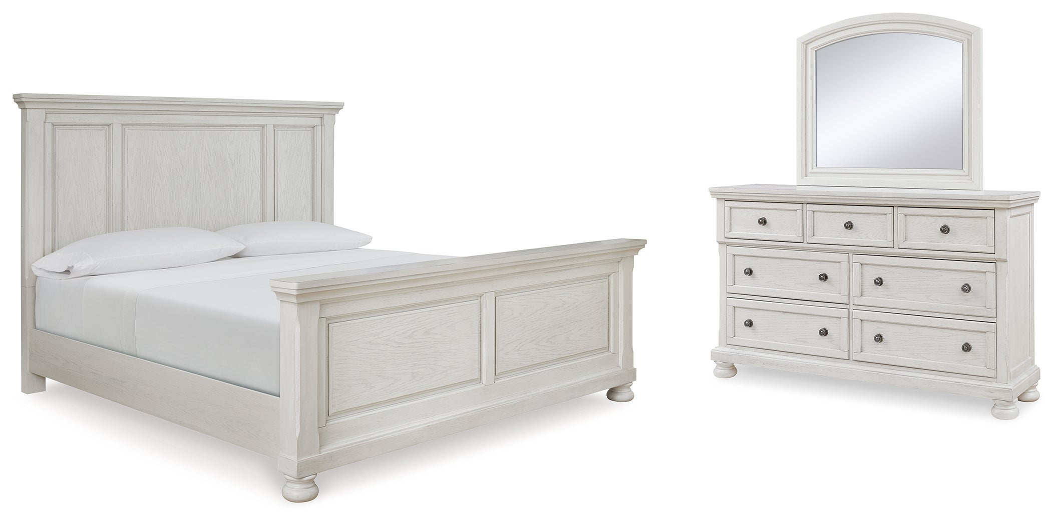 Best Deals Furniture - Ashley Furniture - Robbinsdale Queen Panel Bed, Dresser and Mirror - Queen Panel Bed, Dresser and Mirror - B742B4