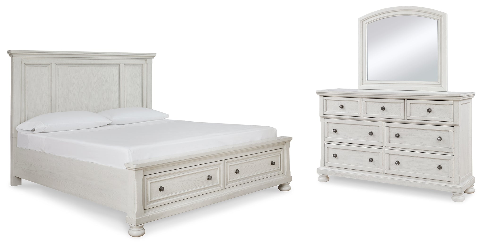 Best Deals Furniture - Ashley Furniture - Robbinsdale Queen Panel Storage Bed, Dresser and Mirror - Queen Panel Storage Bed, Dresser and Mirror - B742B30