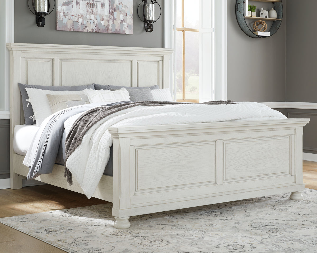 Best Deals Furniture - Ashley Furniture - Robbinsdale King Panel Bed - King Panel Bed / Antique White - B742B6