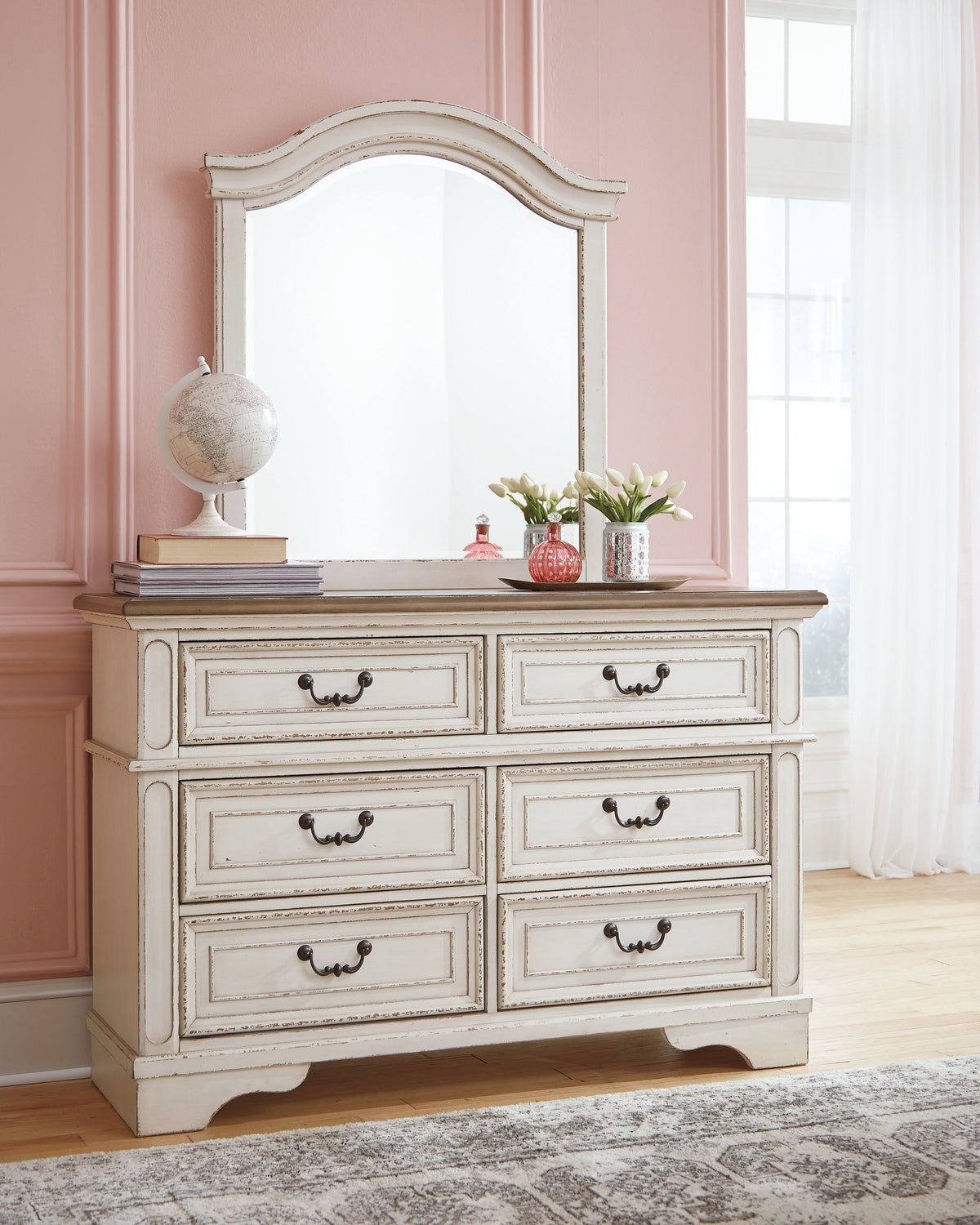 Best Deals Furniture - Ashley Furniture - Realyn Dresser and Mirror - Dresser and Mirror / Two-tone - B743B1