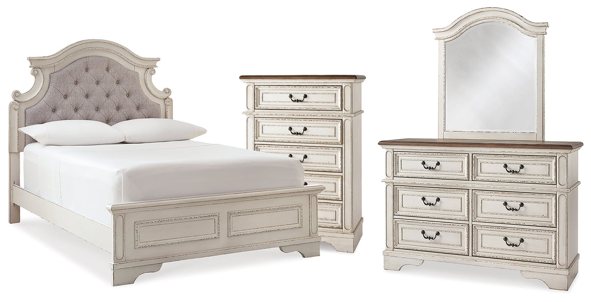 Best Deals Furniture - Ashley Furniture - Realyn Full Panel Bed, Dresser, Mirror and Chest - Full Panel Bed, Dresser, Mirror and Chest - B743B80