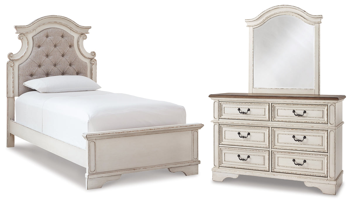 Best Deals Furniture - Ashley Furniture - Realyn Twin Bed, Dresser and Mirror - Twin Bed, Dresser and Mirror - B743B16