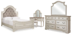 Best Deals Furniture - Ashley Furniture - Realyn Queen Panel Bed, Dresser, Mirror and Vanity - Queen Panel Bed, Dresser, Mirror and Vanity - B743B86
