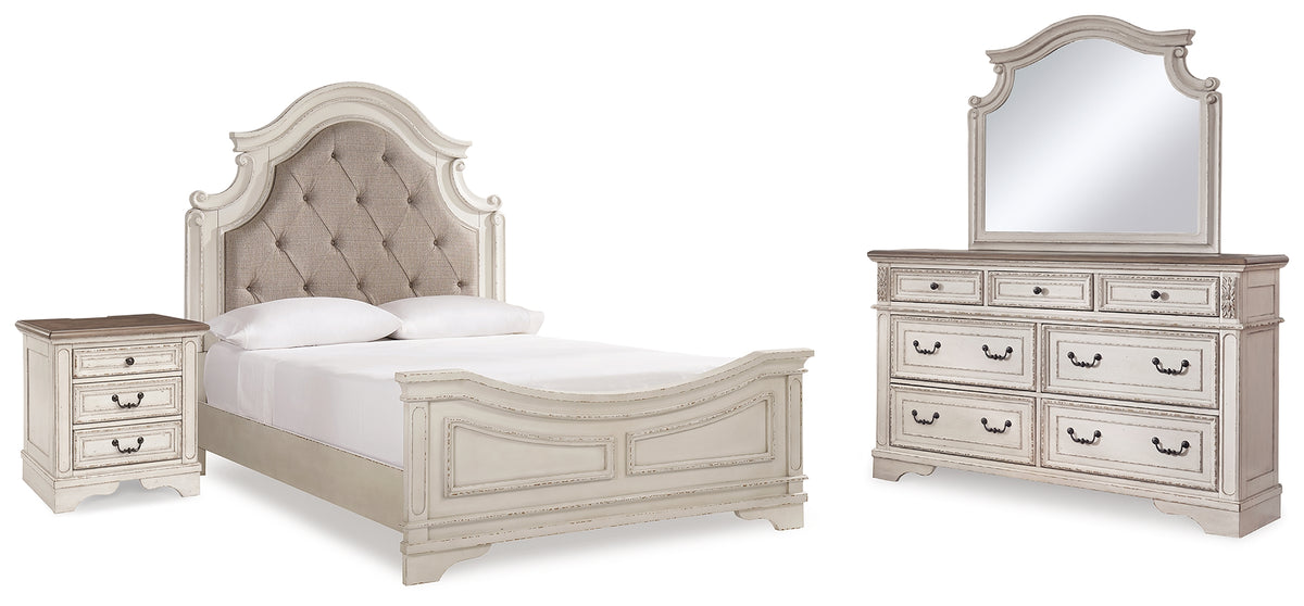 Best Deals Furniture - Ashley Furniture - Realyn Queen Bed with Mirrored Dresser and Nightstand - Queen Bed with Mirrored Dresser and Nightstand - B743B22