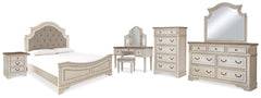 Best Deals Furniture - Ashley Furniture - Realyn King Panel Bed, Dresser, Mirror, Chest, Vanity and Nightstand - King Panel Bed, Dresser, Mirror, Chest, Vanity and Nightstand - B743B58