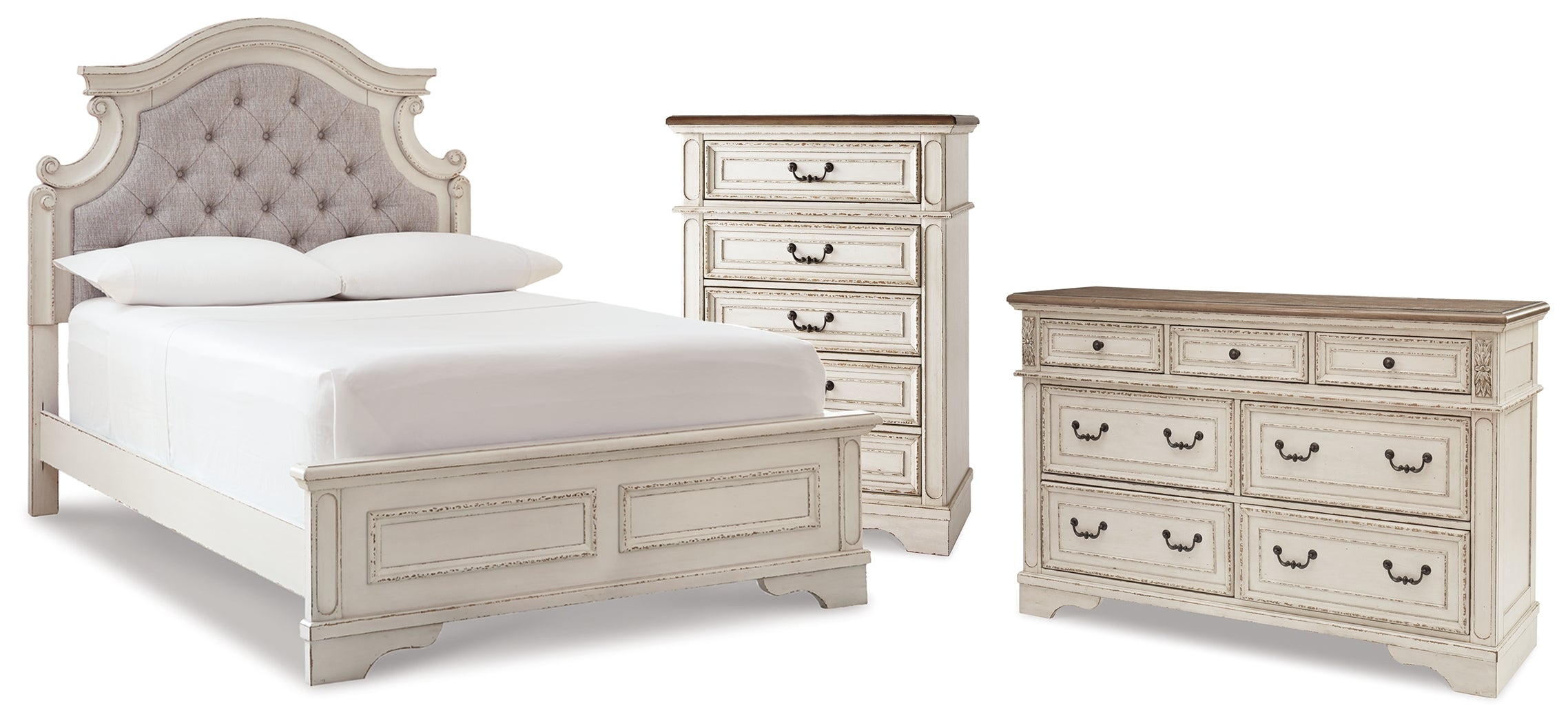Best Deals Furniture - Ashley Furniture - Realyn Full Panel Bed, Dresser and Chest - Full Panel Bed, Dresser and Chest - B743B88
