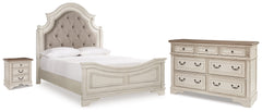 Best Deals Furniture - Ashley Furniture - Realyn Queen Upholstered Panel Bed, Dresser and Nightstand - Queen Upholstered Panel Bed, Dresser and Nightstand - B743B101