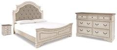Best Deals Furniture - Ashley Furniture - Realyn King Upholstered Panel Bed, Dresser and Nightstand - King Upholstered Panel Bed, Dresser and Nightstand - B743B106