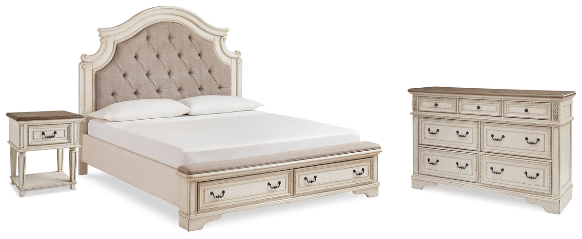 Best Deals Furniture - Ashley Furniture - Realyn King Storage Bed, Dresser and Nightstand - King Storage Bed, Dresser and Nightstand - B743B62