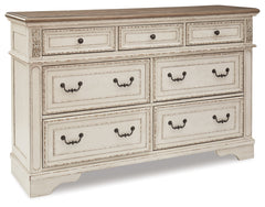 Realyn Queen Upholstered Storage Bed, Dresser, Chest and Nightstand