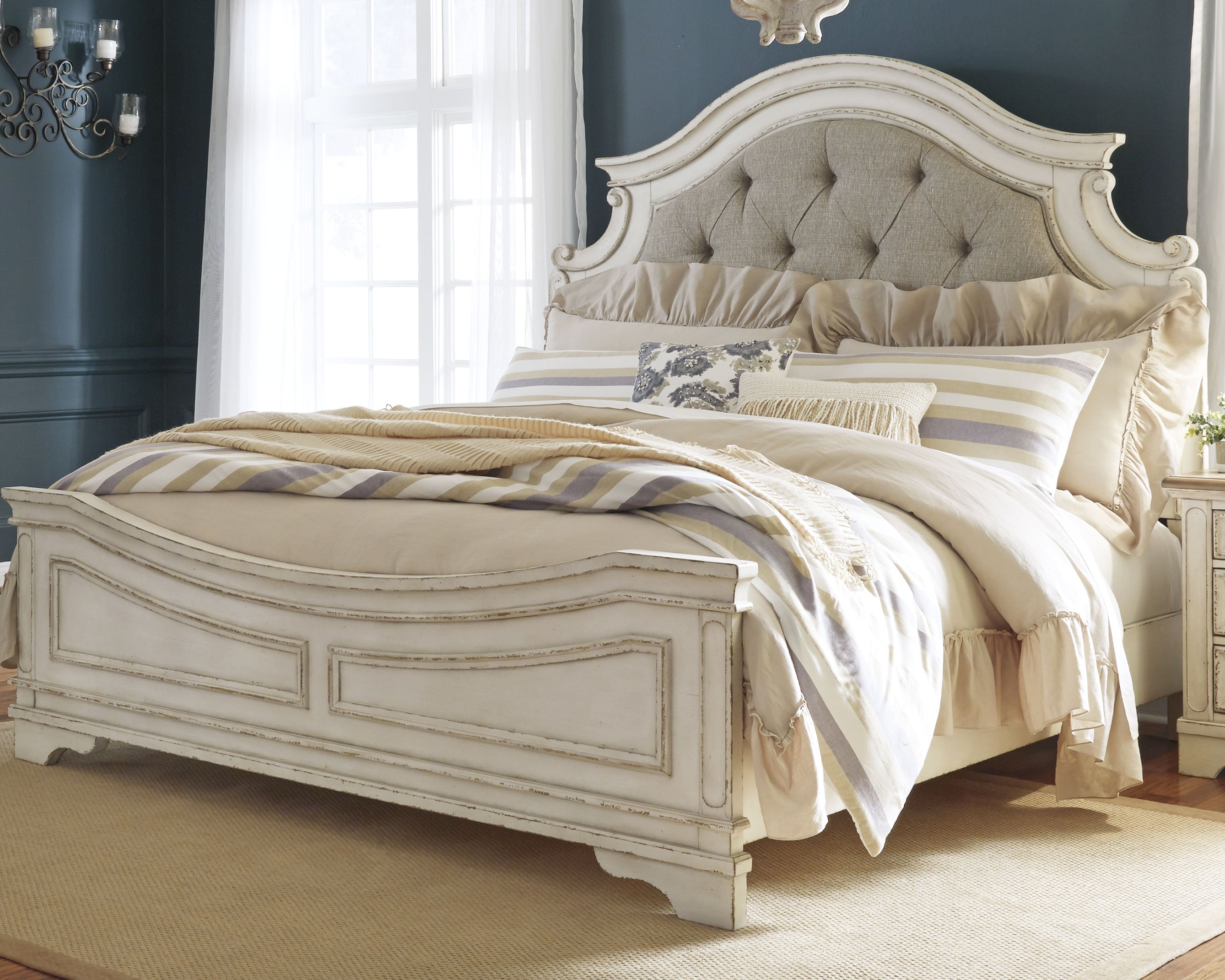 Best Deals Furniture - Ashley Furniture - Realyn California King Upholstered Panel Bed - California King Upholstered Panel Bed - B743B7