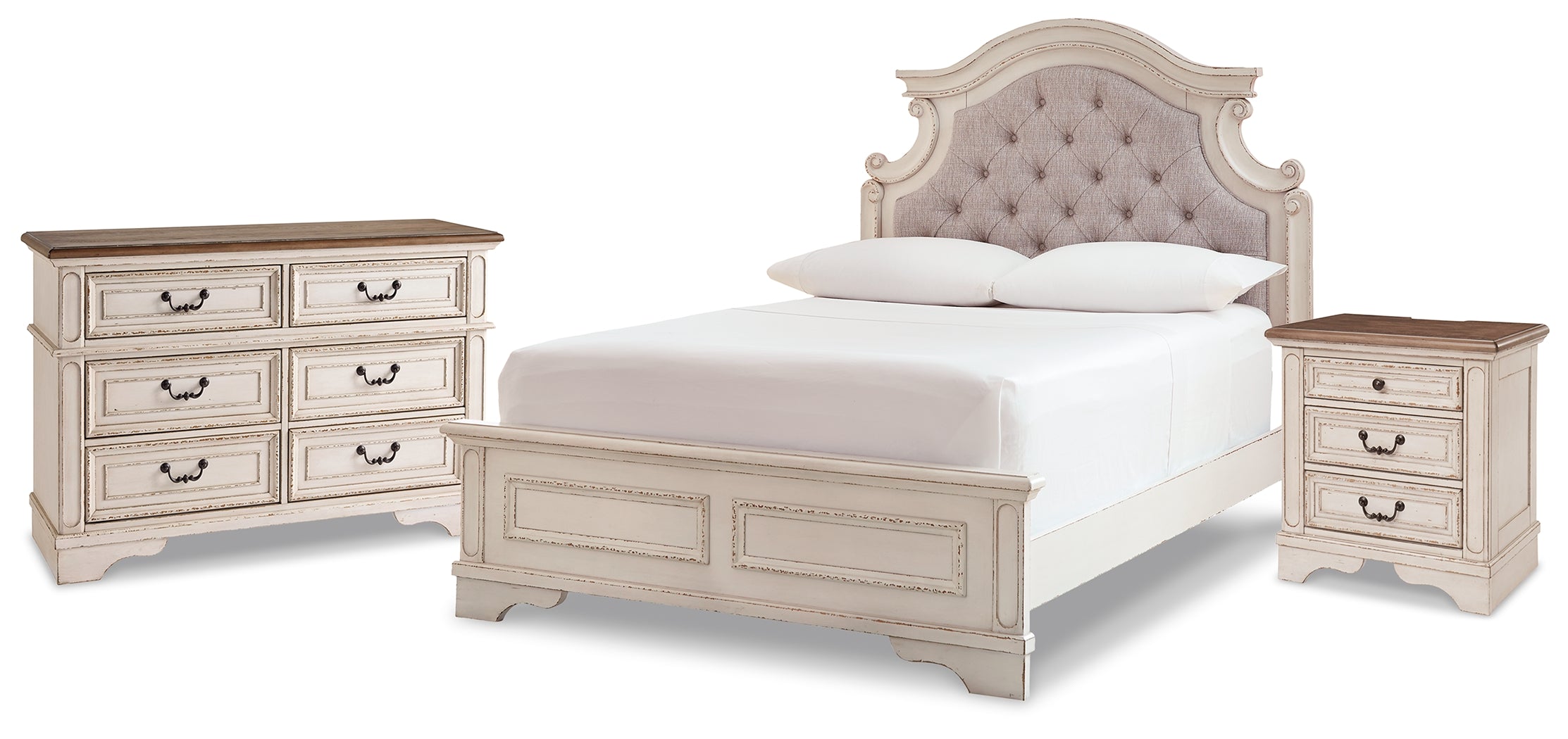 Best Deals Furniture - Ashley Furniture - Realyn Full Panel Bed, Dresser and Nightstand - Full Panel Bed, Dresser and Nightstand - B743B26
