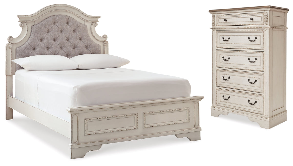 Best Deals Furniture - Ashley Furniture - Realyn Full Panel Bed and Chest - Full Panel Bed and Chest - B743B42
